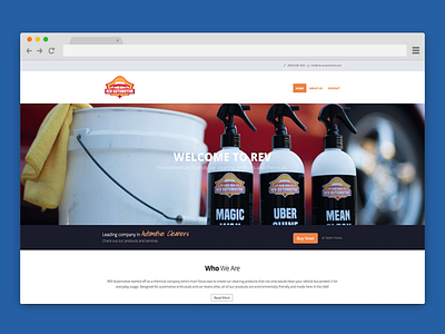 Rev Automotive Landing Page Design