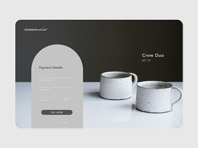 Ceramic Checkout Form Page branding ceramics checkout checkout page dailyui design figma figma design landing page payment ui ux