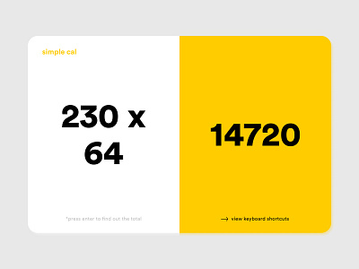 Simple Calculator black bold branding calculator clean dailyui design figma figma design landing page simple simple calculator typeface ui ux yellow