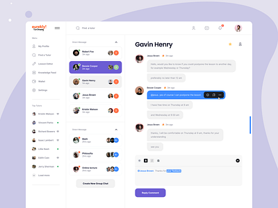 Online learning site / Messanger block chart comments design desktop dribbble figma learn learning app message message app messenger shop shot sms