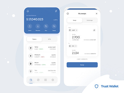 Trust Wallet App / New design app bank banking crypto crypto wallet design mob mobile app ui ux wallet