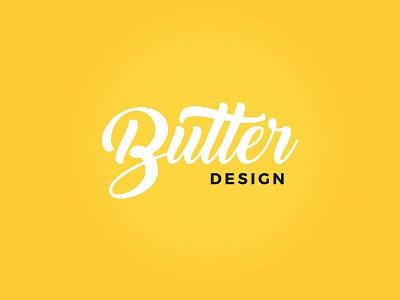 Butter Design Logo agency branding butter clean. identity lettering logo yellow