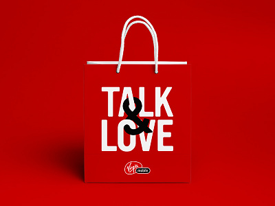 Talk And Love ampersand bag bold love red shopping bag talk type typography virgin virgin mobile