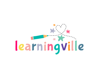 Learningville Logo Design branding children art cute art design graphic design illustration logo vector