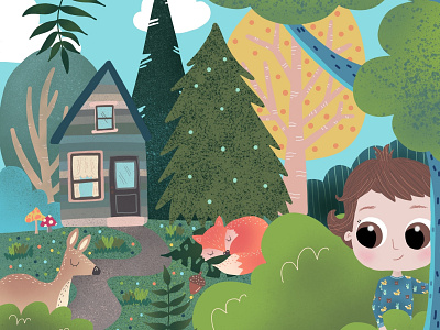 Baby Aleksei in the woods children book illustration childrenillustration illustration