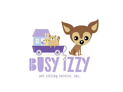 Busy Izzy Pet Service Logo Design