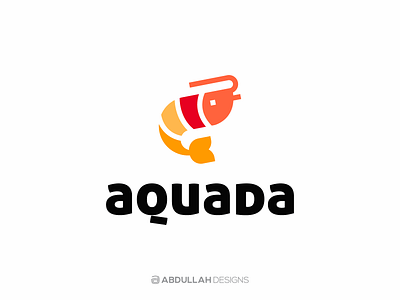 Aquada Logo abdullah designs branding contemporary illustration instagram logo logo design logodesign logotype minimal shirmp simple typography water