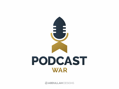 Podcast War abdullah designs branding contemporary dribbble illustration instagram logo design logodesign logomark logotype minimal podcast war