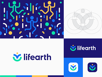 Lifearth Logo abdullah designs branding contemporary covid covid19 earth grids illustration instagram life logo design logodesign logotype minimal nature patterns position station vector