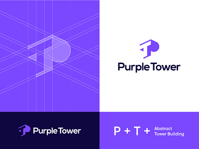 Purple Tower abdullah designs art branding contemporary instagram lettermark logo logodesign logomark minimal purple tower unused vector