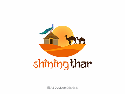 Shining Thar abdullah designs branding clipart contemporary desert dribbble hut illustraion illustration instagram logo logo design logodesign logotype minimal peacock shining simple typography vector