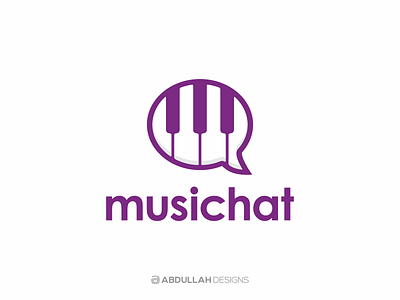 Musichat abdullah designs branding chat chat app contemporary design dribbble illustration instagram logo logo design logodesign logomark logotype minimal music music app piano vector