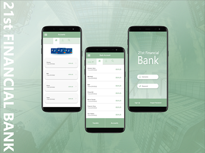 21st Financial Bank app design ux