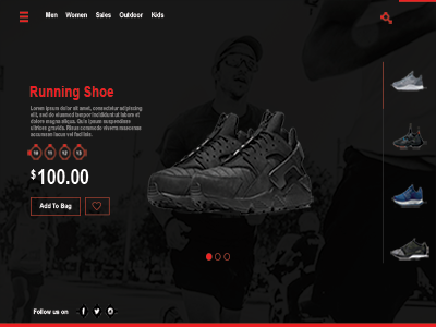 Shoe Landing Page design ui web