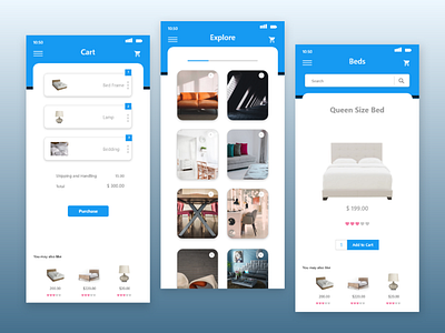 Furniture UI app design ui web