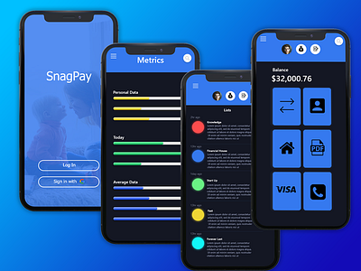 SnagPay mock adobe app design graphics mobile ui ui app uidesign ux