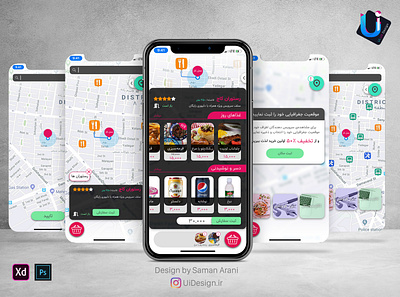 Mobile App Ui/Ux adobe xd animation design map mobile app motion graphic online shop photoshop prototyping stores ui uidesign uidesign.ir uiux ux
