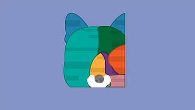 Fox color dribble illustration