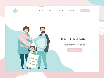 Health Insurance web colors family health health care health insurance healthcare illustration landing page ui ux uidesign uxdesign web design webpage