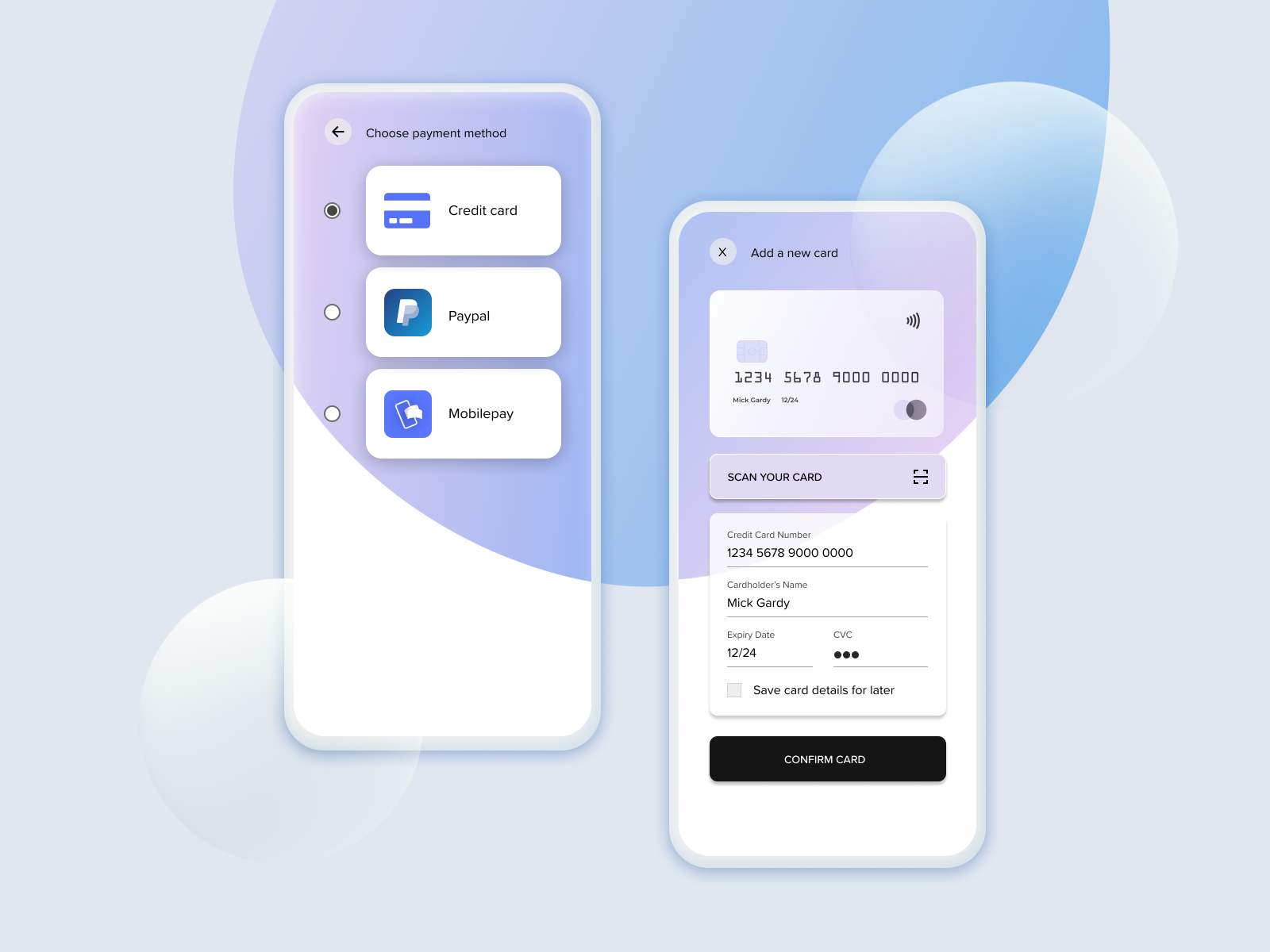 Credit Card Details UI by Emilia Perttu on Dribbble