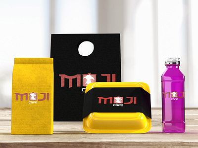 MOJI CAFE Branding Elements