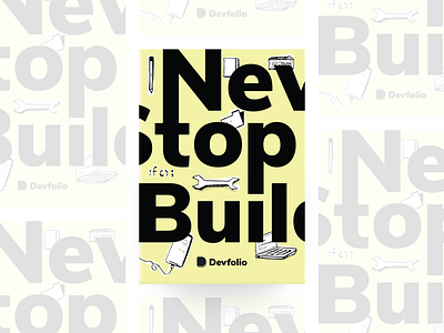 Never Stop Building - Notebook graphic design illustration mockup notebook typography