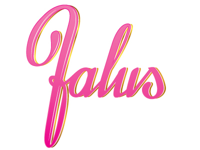 Falus / Kim Holland collaboration gold gradient hand lettering pink porn vector