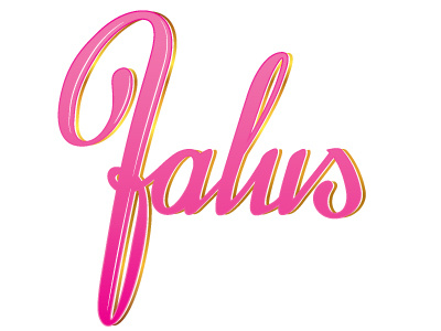 Falus / Kim Holland collaboration gold gradient hand lettering pink porn vector