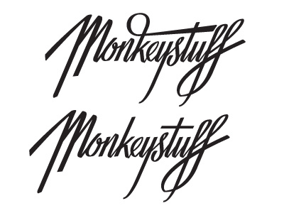 Monkeystuff WIP options 2 hand lettering monkey vector