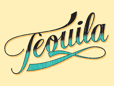 Tequila gradient hand lettering tequila vector