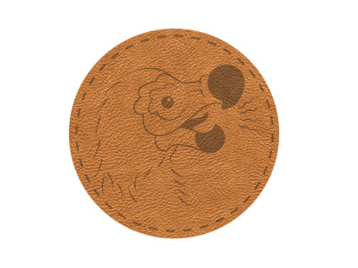 Dodo leather label dodo illustration patch vector
