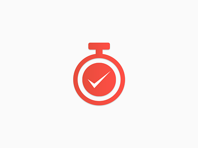 Appicon - Day 5 appicon check dailyui day005 design flat icon orange red tick time track