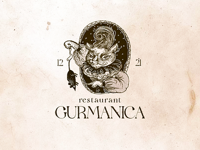 Cat Gourmet cat gravure logo logo design logodesign logotype mouse restaurant vector vector art
