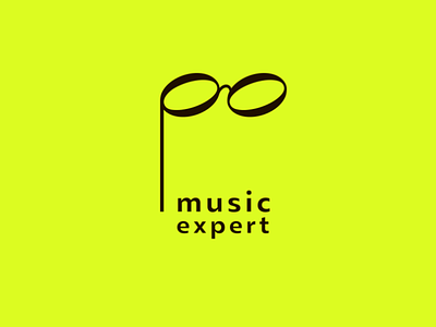 Music Expert glasses logo logotype music note pincenez