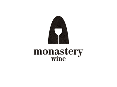 Monastery Wine glass logo monastery monk vector wine