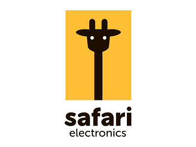 Safari (for sale) electronocs giraffe logo logotype plug safari vector