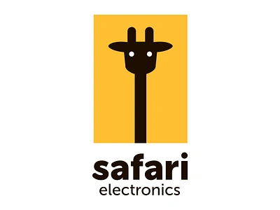 Safari (for sale) electronocs giraffe logo logotype plug safari vector