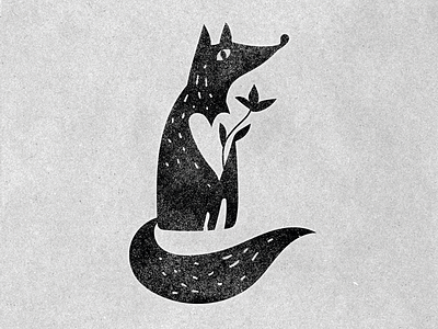 Black Fox art branding design flower fox heart illustration logo logodesign love nature