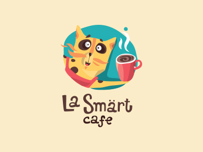 Cafe cafe cat coffee logo