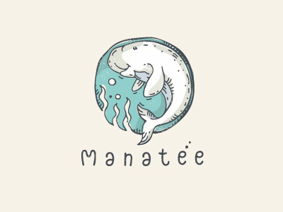 Manatee (for sale) art design logo manatee