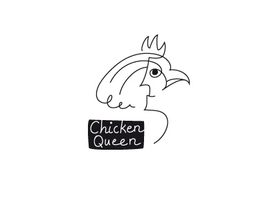 Chicken Queen art design line logo