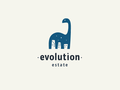 Evolution design dinosaur estate logo