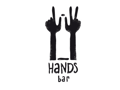 Bar bar bottle hand logo