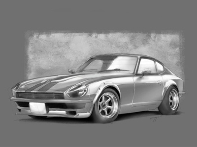 Nissan-1 automotive car illustration nissan rendering sketch