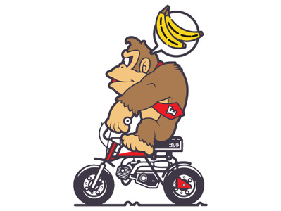 Donkey Kong x Honda Gorilla drawing honda illustration motorcycle vector