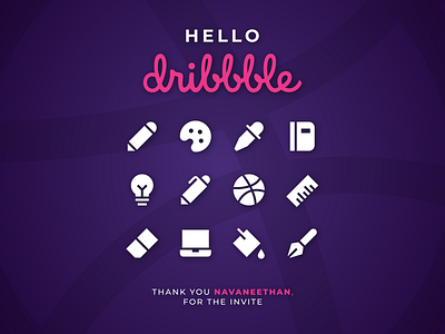 Hello Dribbble! debut hello dribbble icon icon design icon pack icons icons set illustration vector