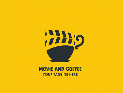 movie and coffee abstract brand branding character design cinema coffee design logo modern movie vector