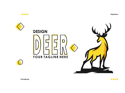 DEER abstract animal brand branding creative deer logo illustration logo modern vector yellow