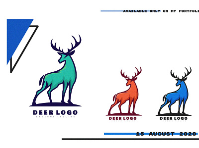 deer logo abstract animal brand branding business creative design logo modern vector