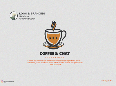 COFFE & CHAT brand branding business coffee creative design drink illustration logo modern vector